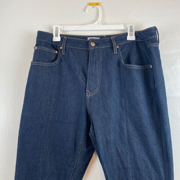 Pilcro and the Letterpress Jeans Dark Blue Denim Pants Wide Leg High Rise Sz 32 - Picture 2 of 12